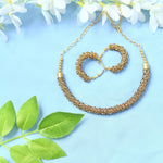 Thumbnail for Mominos Fashion Johar Kamal Gold-Plated Brass Finish Hasli Design Choker For Women (Golden) - Distacart