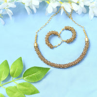 Thumbnail for Mominos Fashion Johar Kamal Gold-Plated Brass Finish Hasli Design Choker For Women (Golden) - Distacart