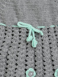 Thumbnail for ChutPut Hand knitted Crochet Maharani Wool Dress - Green - Distacart