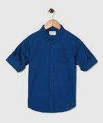 Thumbnail for Manet Boys Full Sleeves Solid Shirt - Dark Blue - Distacart