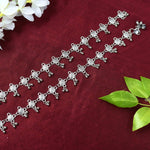 Thumbnail for Mominos Fashion Kamal Johar Oxidised Silver Adjustable Anklets