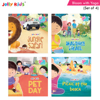 Thumbnail for Jolly Kids Bloom With Yoga Books For Kids| Set of 4| Ages 3 - 7 Year| Yoga in Different Places Like Jungle, Beach, Schools, Gardens etc. - Distacart