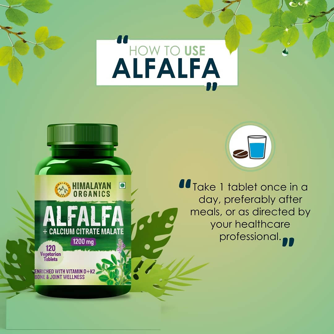 Himalayan Organics Alfalfa + Calcium Citrate Malate 1200mg Tablets Online