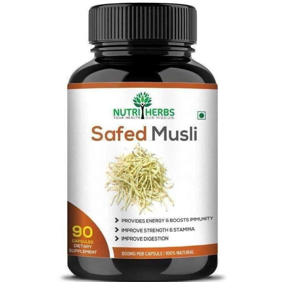 Nutriherbs Organic Safed Musli 800 Mg 90 Capsules