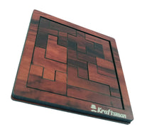 Thumbnail for Kraftsman Portable Wooden Tetris Puzzle | 13 Pieces Puzzle Board for Kids and Adults | Travel Pouch Included - Distacart