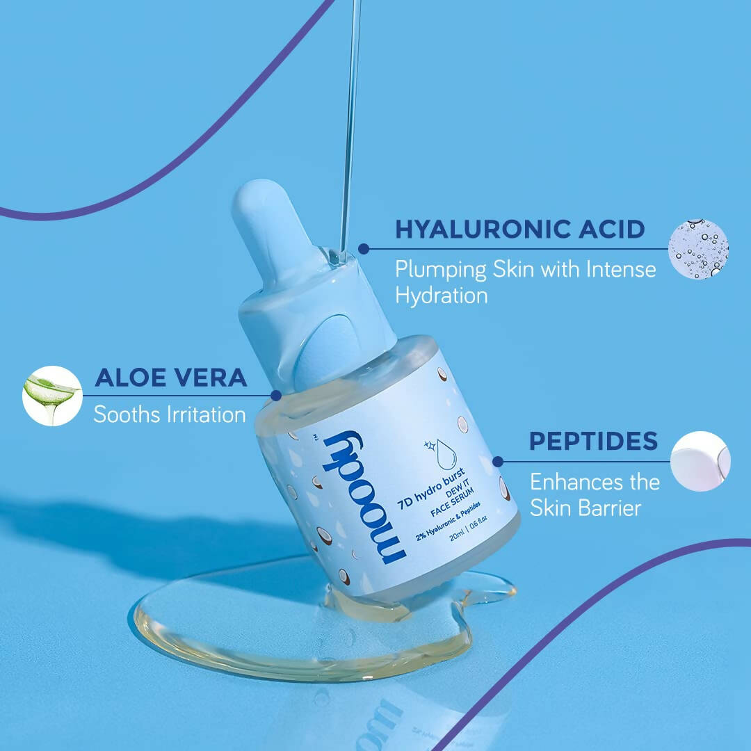 Moody 7D Hydro Burst Face Serum with 2% Hyaluronic & Peptides - Distacart