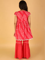 Thumbnail for Lil Drama Girls Kurta With Sharara Set - Pink - Distacart