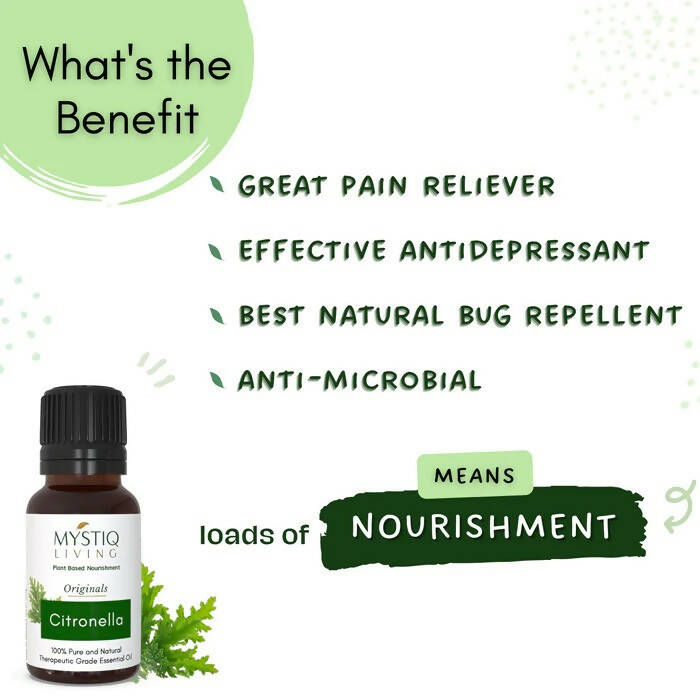 Mystiq Living Originals Citronella Essential Oil - Distacart