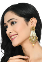 Thumbnail for Mominos Fashion Johar Kamal Earrings With Kundan & Pearls Work - Distacart