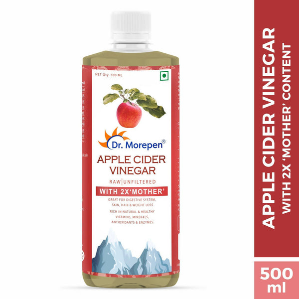 Dr. Morepen Apple Cider Vinegar With 2x Mother for Weight Management, Immunity, Skin & Hair - Distacart