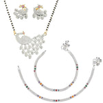 Thumbnail for AanyaCentric Gold-plated Mangalsutra Pendant Earring Set & Silver Plated Anklet - Distacart