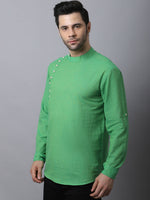 Thumbnail for Even Apparels Green Pure Cotton Kurta With Side Placket - Distacart