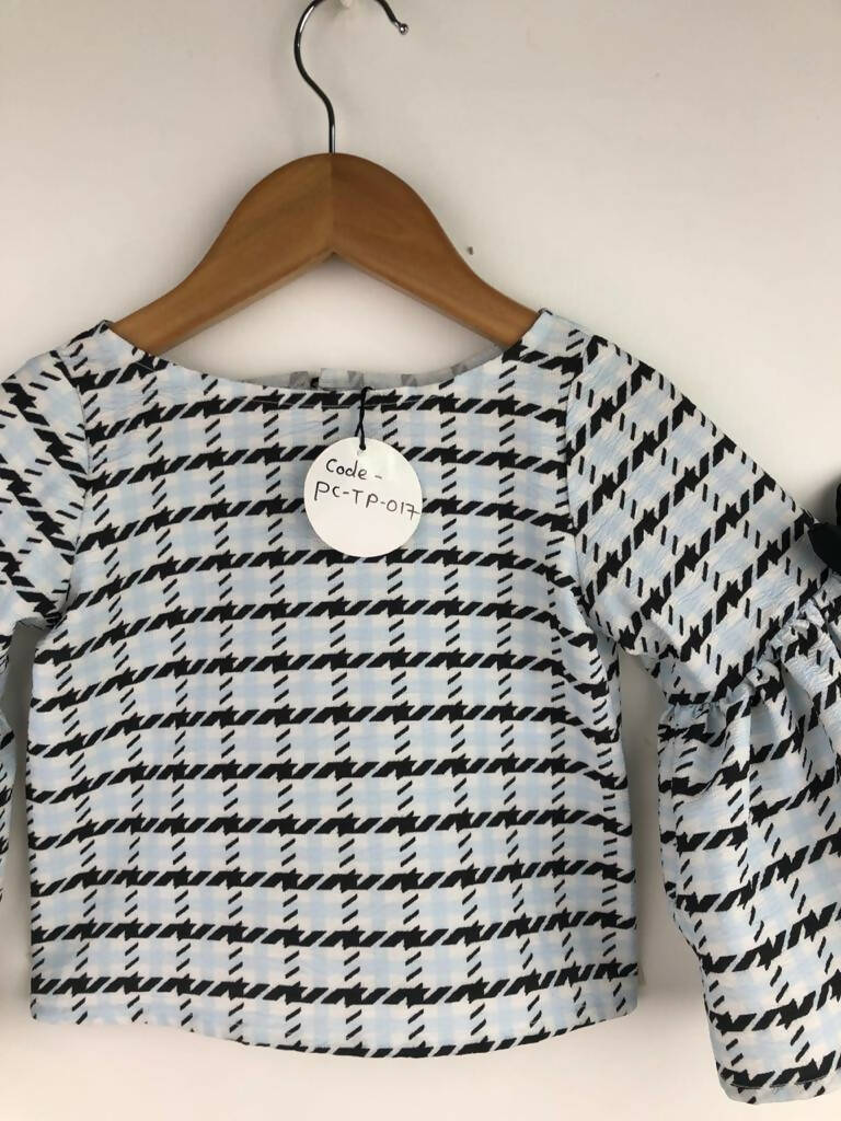 Pink Cow Fashions Box Printed Top With Bow - Distacart