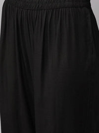 Thumbnail for Yufta Women Black & Golden Handblock Printed Kurta with Trouser