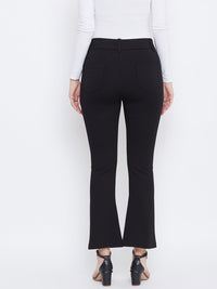 Thumbnail for Wahe-NOOR Women's Black Solid Bootcut Jeggings - Distacart
