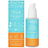 Thumbnail for Natural Vibes Vitamin C Sunscreen SPF 50 + - UVA/UVB rays, Blue Light & Pollution Protection - Distacart
