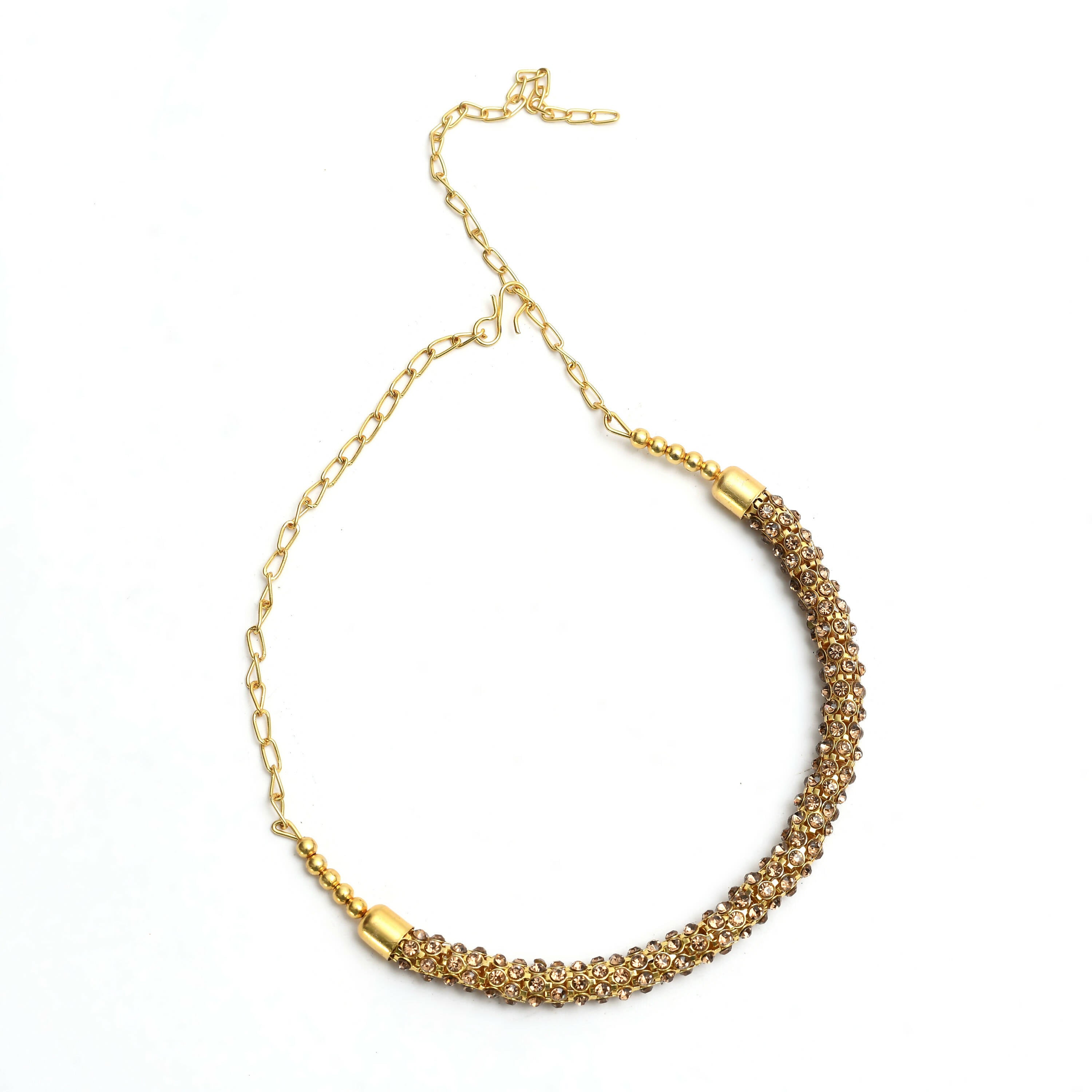 Mominos Fashion Johar Kamal Gold-Plated Brass Finish Hasli Design Choker For Women (Golden) - Distacart