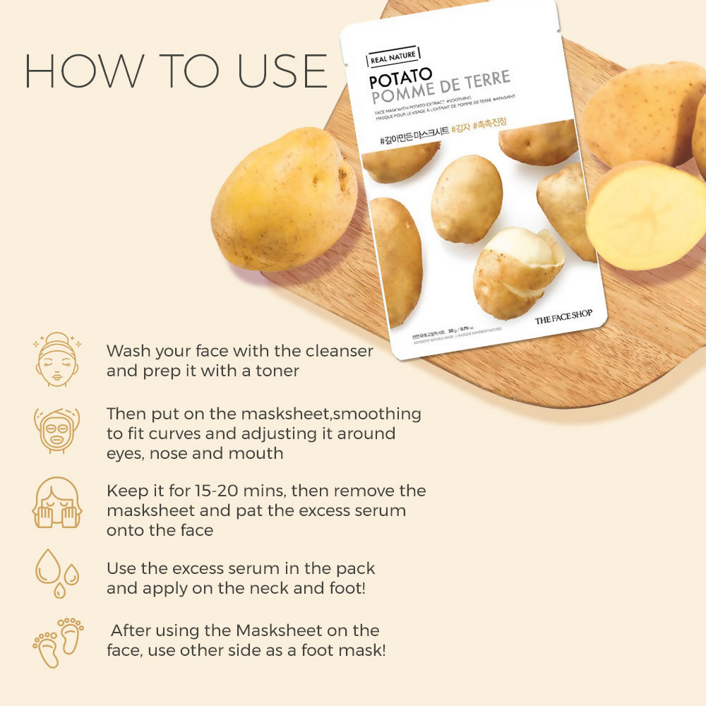 The Face Shop Real Nature Potato Face Mask - Distacart