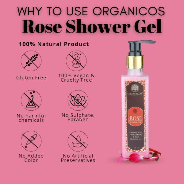 Organicos Rose Shower Gel - Distacart