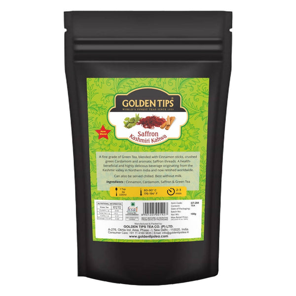 Golden Tips Saffron Kashmiri Kahwa Loose Leaf Green Tea - Distacart