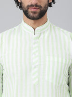 Thumbnail for RIAG Green Color Long Sleeves Ethnic Men's Cotton Long Kurta - Distacart