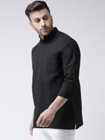 Thumbnail for RIAG Black Color Long Sleeves Men's Cotton Short Kurta - Distacart
