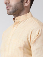 Thumbnail for RIAG Beige Color Long Sleeves Men's Cotton Short Kurta - Distacart