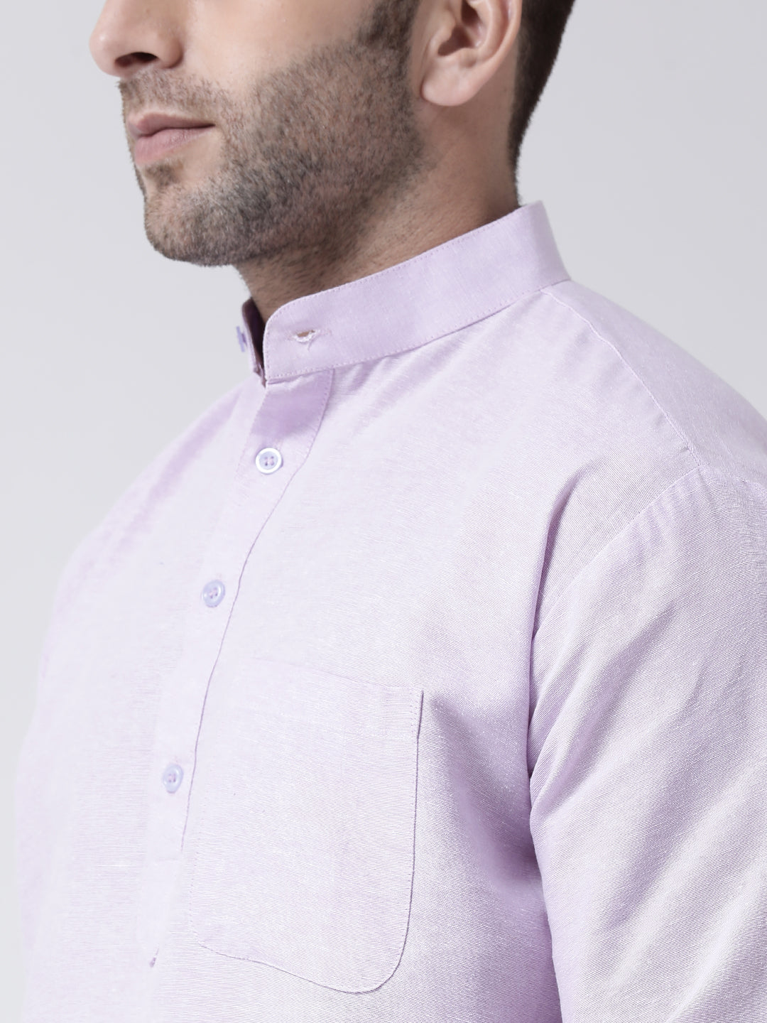 RIAG Purple Color Long Sleeves Men's Cotton Short Kurta - Distacart