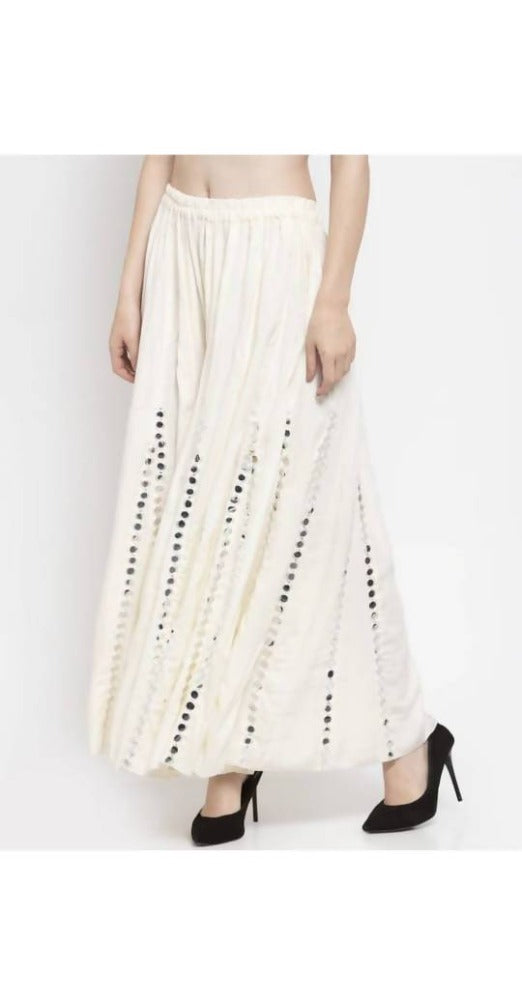 Mominos Fashion Off White Mirror Palazzo