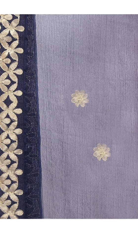 Mominos Fashion Navy Blue Orgenza Gotta Patti Dupatta