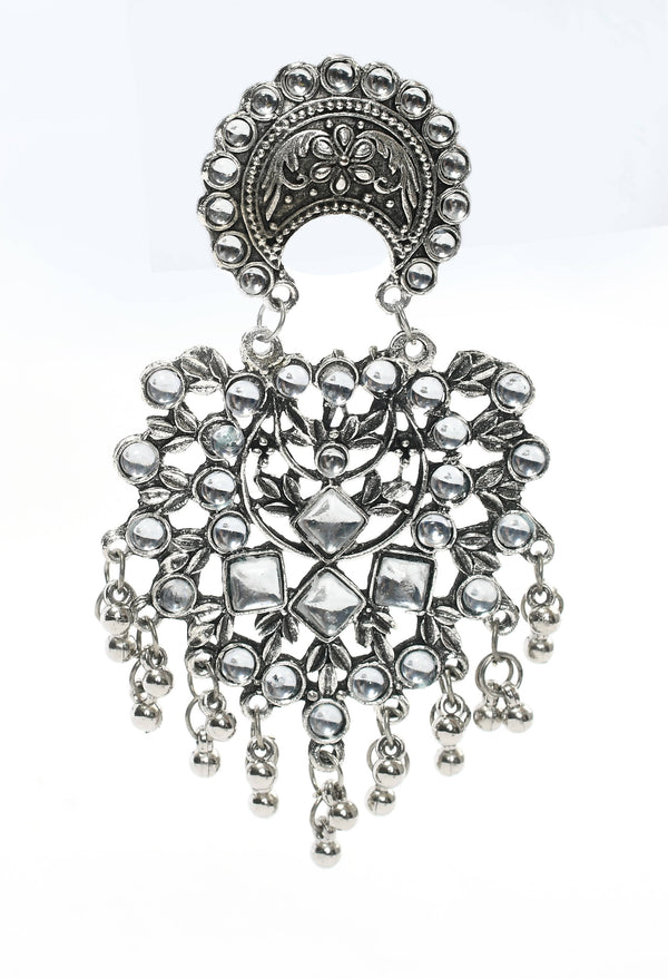 Mominos Fashion Johar Kamal Silver Color Base With Kundan Earrings - Distacart