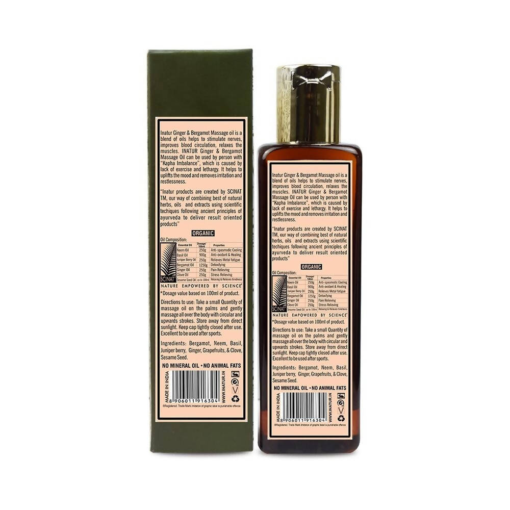Inatur Ginger & Bergamot Invigorating Massage Oil