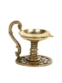 Thumbnail for CraftVatika Gold-Toned Handmade Oil Lamp Showpiece - Distacart