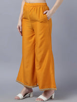 Thumbnail for Myshka Women Yellow Panelled Kurta with Palazzos With Dupatta - Distacart