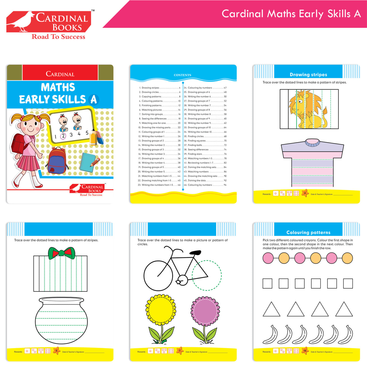 Cardinal Fun Learning Nursery Activity Books Set of 6|Number| Rhymes & Story| Phonic| English & Maths| Colouring Book for Kids Ages 3-4 Years - Distacart