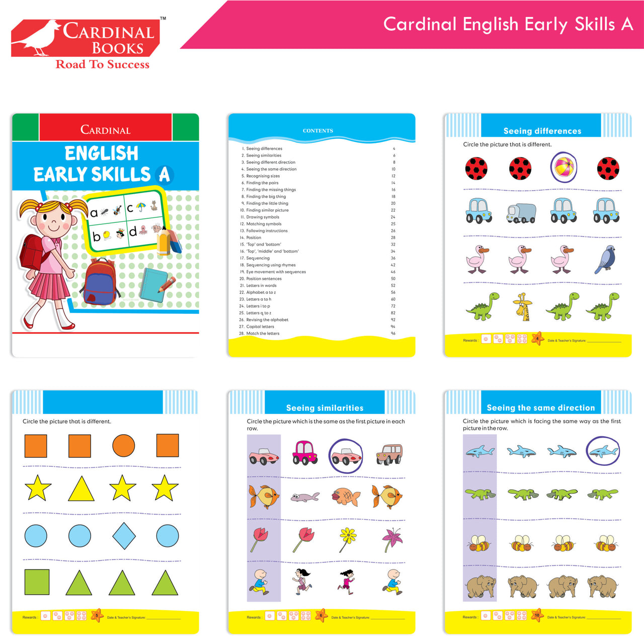 Cardinal Fun Learning Nursery Activity Books Set of 6|Number| Rhymes & Story| Phonic| English & Maths| Colouring Book for Kids Ages 3-4 Years - Distacart