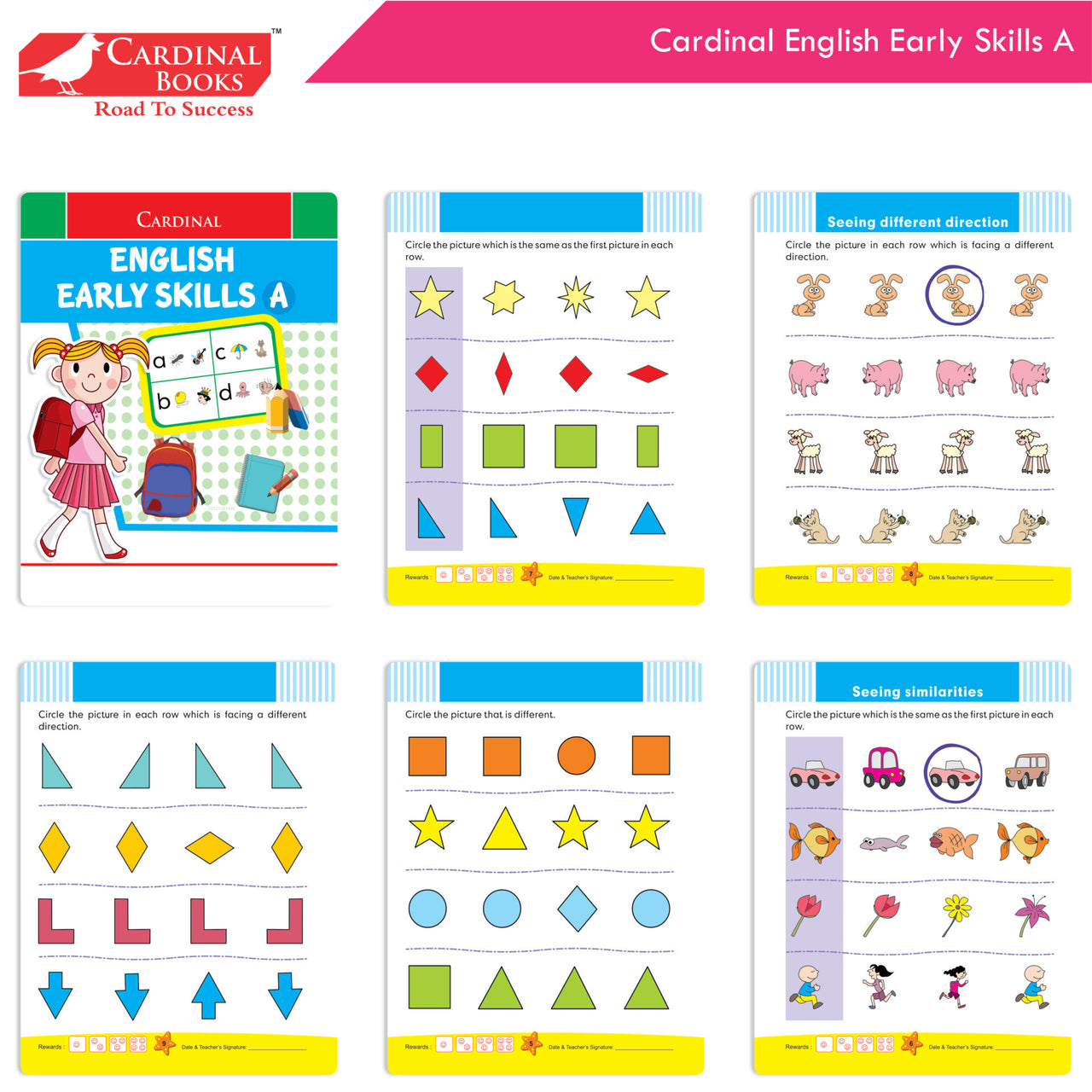Cardinal Fun Learning Nursery Activity Books Set of 6|Number| Rhymes & Story| Phonic| English & Maths| Colouring Book for Kids Ages 3-4 Years - Distacart