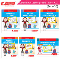 Thumbnail for Cardinal Fun Learning Junior KG Activity Books Set of 6|Number| Rhymes & Story| Phonic| English & Maths Skill| Colouring Book For Kids Ages 4-5 Years - Distacart