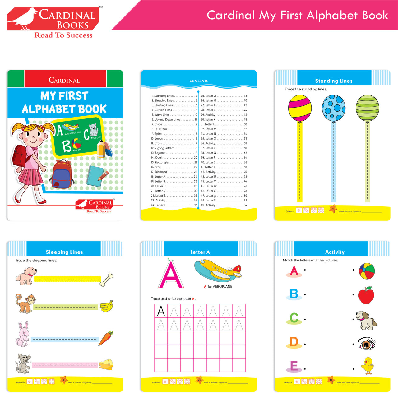 Cardinal My First Alphabet Books Set of 4| Alphabet Picture Book| My First ABC & Number Book| Picture Dictionary| Kindergarten Book| Ages 3-6 Years - Distacart