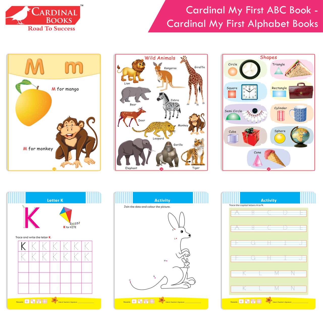 Cardinal My First Alphabet Books Set of 4| Alphabet Picture Book| My First ABC & Number Book| Picture Dictionary| Kindergarten Book| Ages 3-6 Years - Distacart