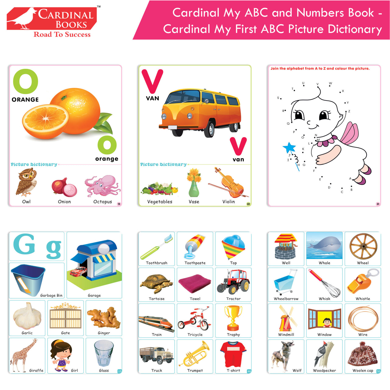 Cardinal My First Alphabet Books Set of 4| Alphabet Picture Book| My First ABC & Number Book| Picture Dictionary| Kindergarten Book| Ages 3-6 Years - Distacart