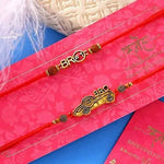 Thumbnail for 2 Antique Bro Rakhis & Dry Fruit Dalmoth Hamper Online