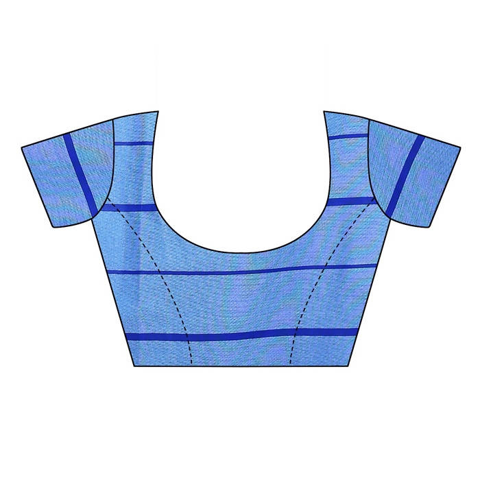 Vamika Blue Cotton Silk Weaving Blouse