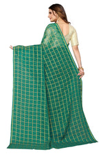Thumbnail for Vamika Green Jari Work Chiffon Saree (GARVITA GREEN) - Distacart