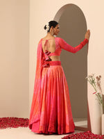 Thumbnail for Pomcha Jaipur Pink Gul Bahaar Lehenga Set - Distacart