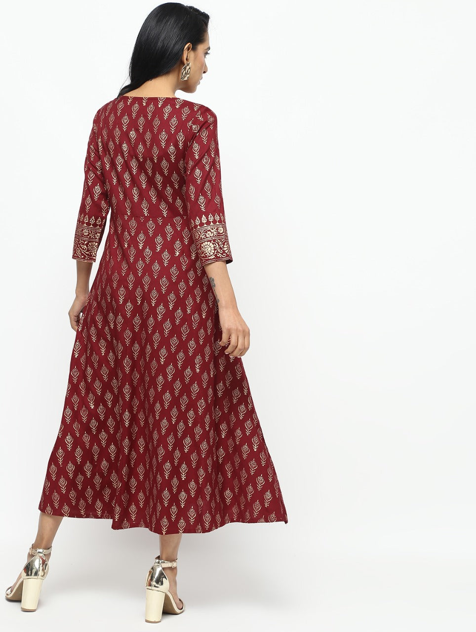 Cheera Angrakha All Over Butta Foil Printed Kurta With Beautiful Border Design