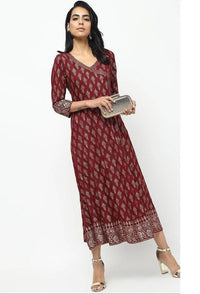 Thumbnail for Cheera Angrakha All Over Butta Foil Printed Kurta With Beautiful Border Design