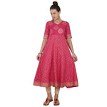 Thumbnail for  Checkered Foil Printed Kurta With Doori Tassels