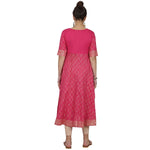 Thumbnail for Cheera Angrakha Checkered Foil Printed Kurta With Doori Tassels