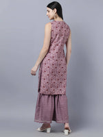 Thumbnail for Myshka Women Multicoloured Embroidered Panelled Kurti with Palazzos With Dupatta - Distacart